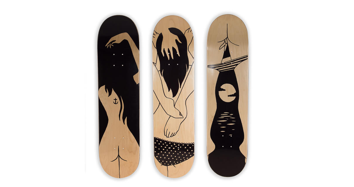 Boom art skateboard artwork