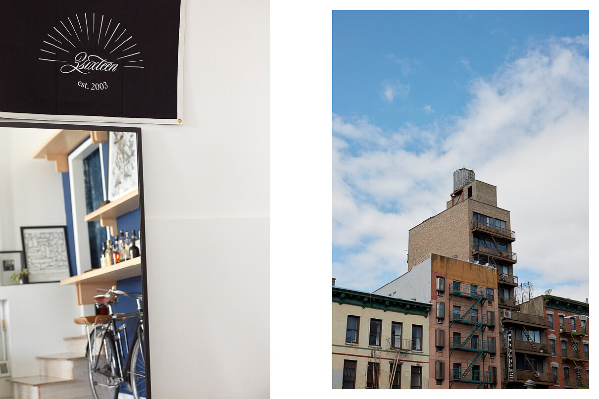The 3sixteen office and a shot of the New York skyline