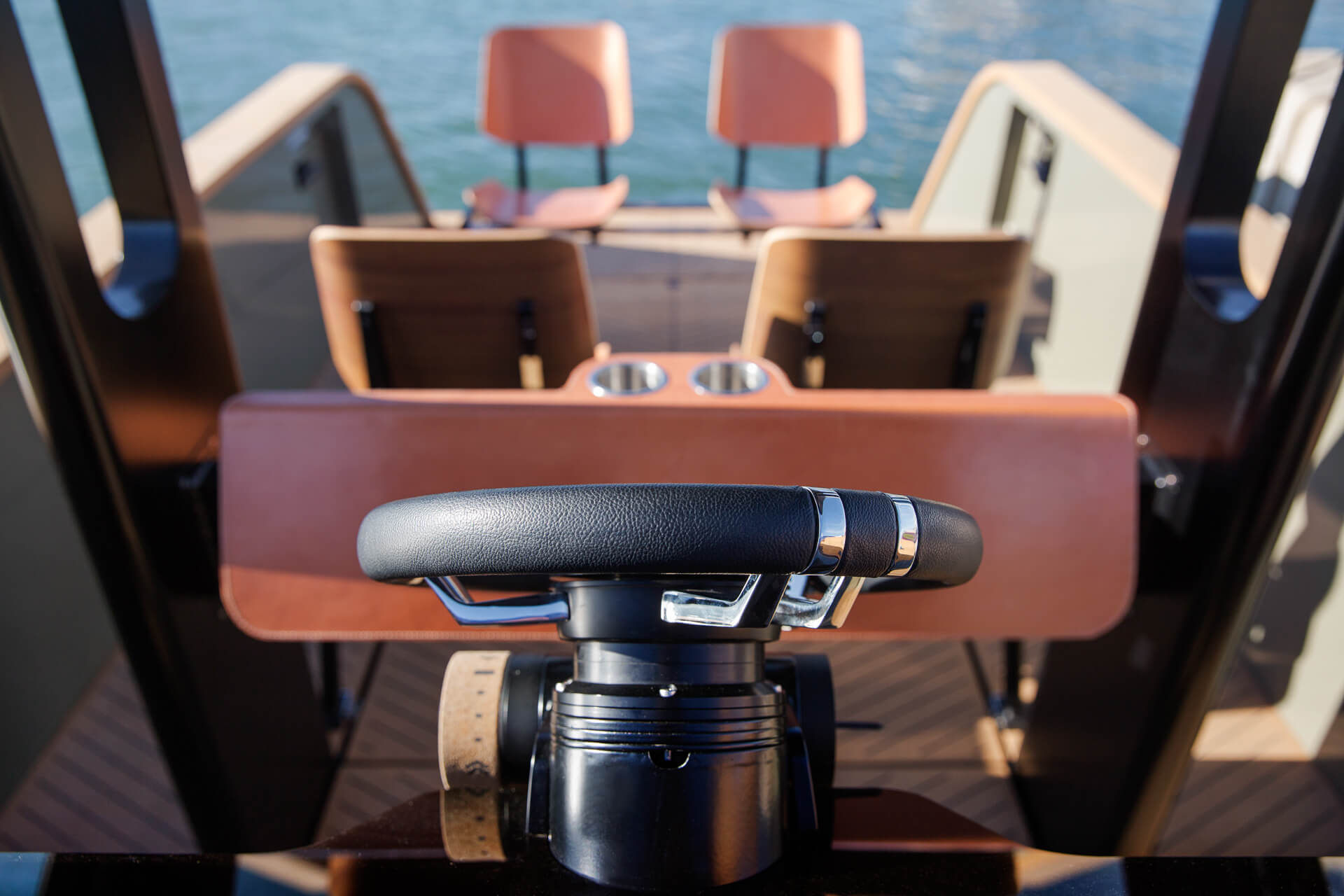 Picture of the X Shore Craft. An 100% eclectic boat. Cockpit