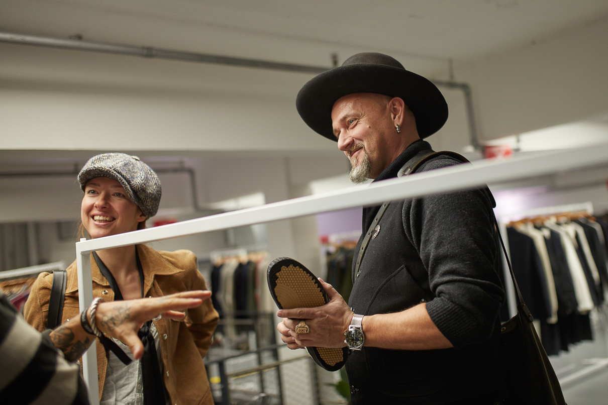 Buyers from Faster Dog in Poland looking at the collections at Trade Union