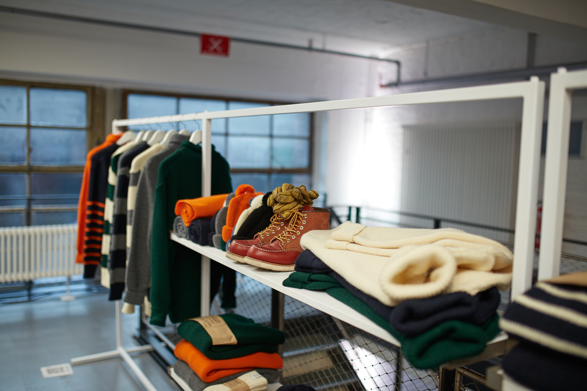 Heimat wool jumpers, hats and scarves on display at the Trade Union in Berlin SEEK