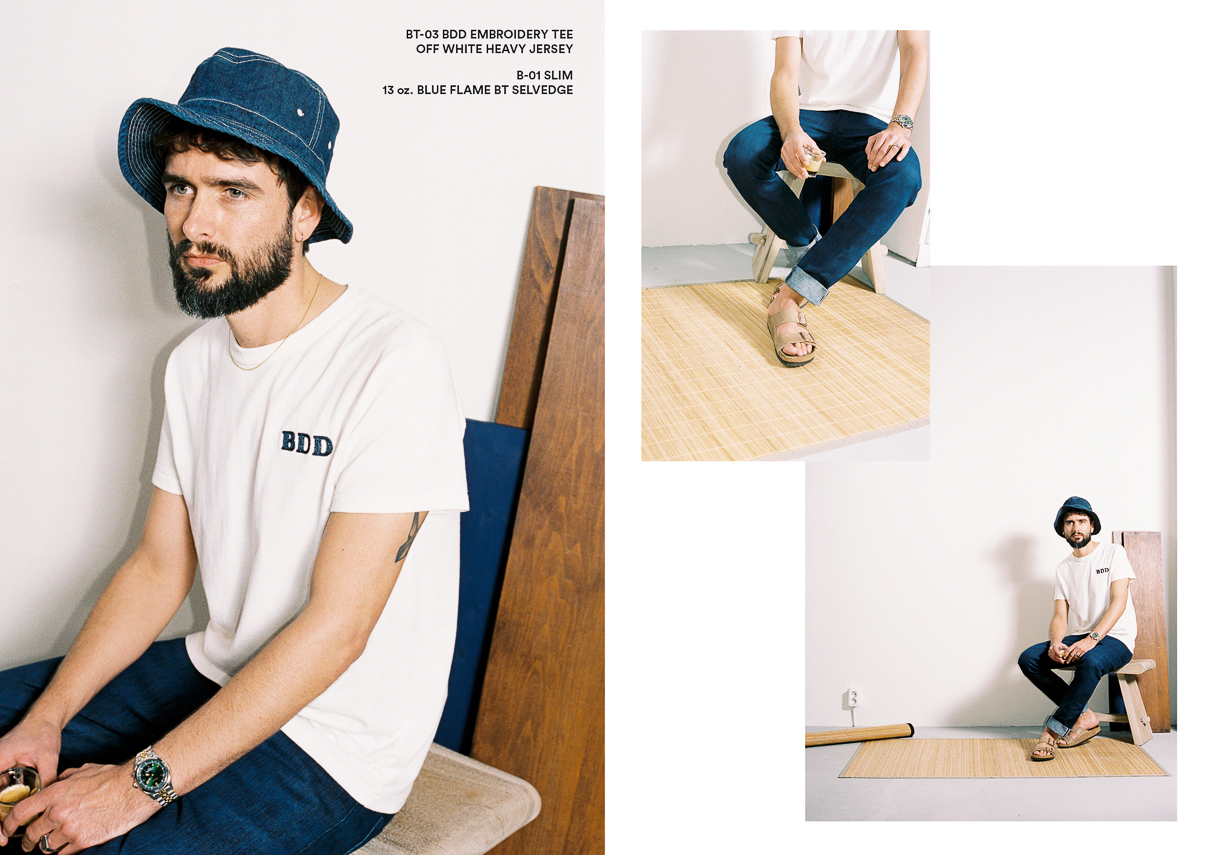 Benzak Denim Developers Style Book, Look Book Spring Summer 2020 white t shirt and jeans