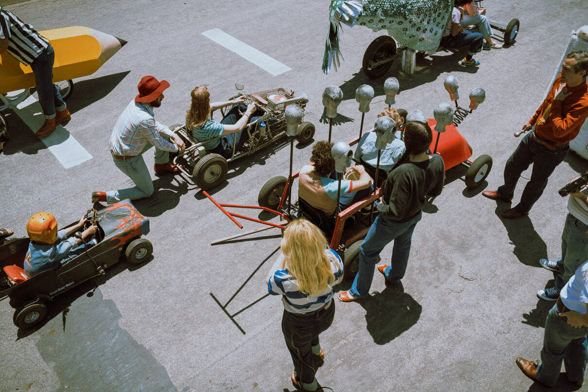 Levi’s Vintage Clothing spring summer 2020 lookbook. The start of the soapbox race to celebrate the opening of the SFMOMA
