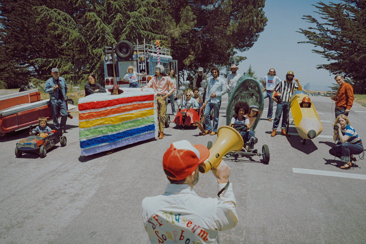 Levi’s Vintage Clothing spring summer 2020 lookbook. The start of the soapbox race to celebrate the opening of the SFMOMA