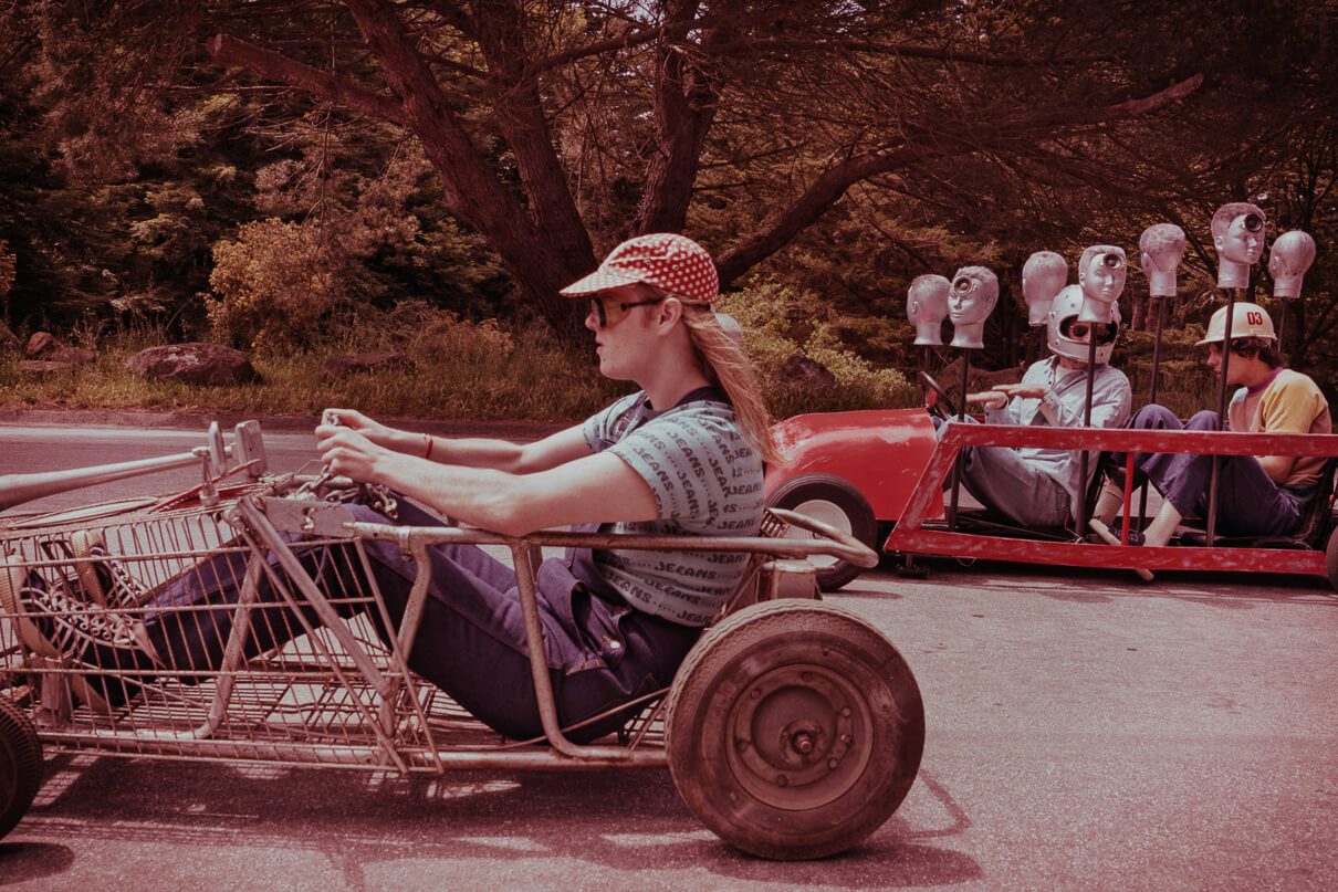 Levi’s Vintage Clothing spring summer 2020 lookbook. The soapbox race one car is just getting ahead.