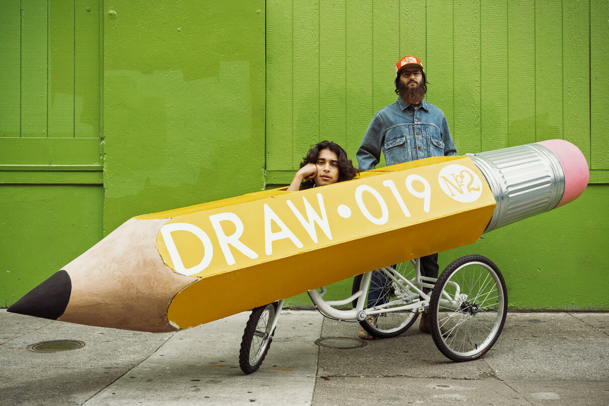 Levi’s Vintage Clothing spring summer 2020 lookbook. The completed soapbox racer. A giant pencil on wheels.