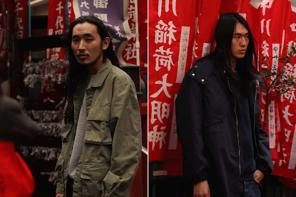 Outerwear pieces from the Edwin made in Japan lookbook for Spring Summer 2020