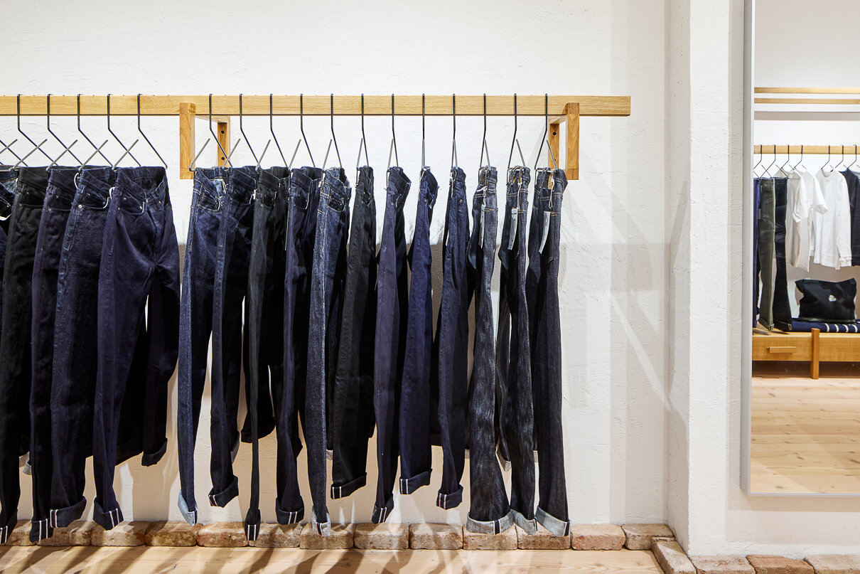 3sixteen New York Flagship store jeans on a rail