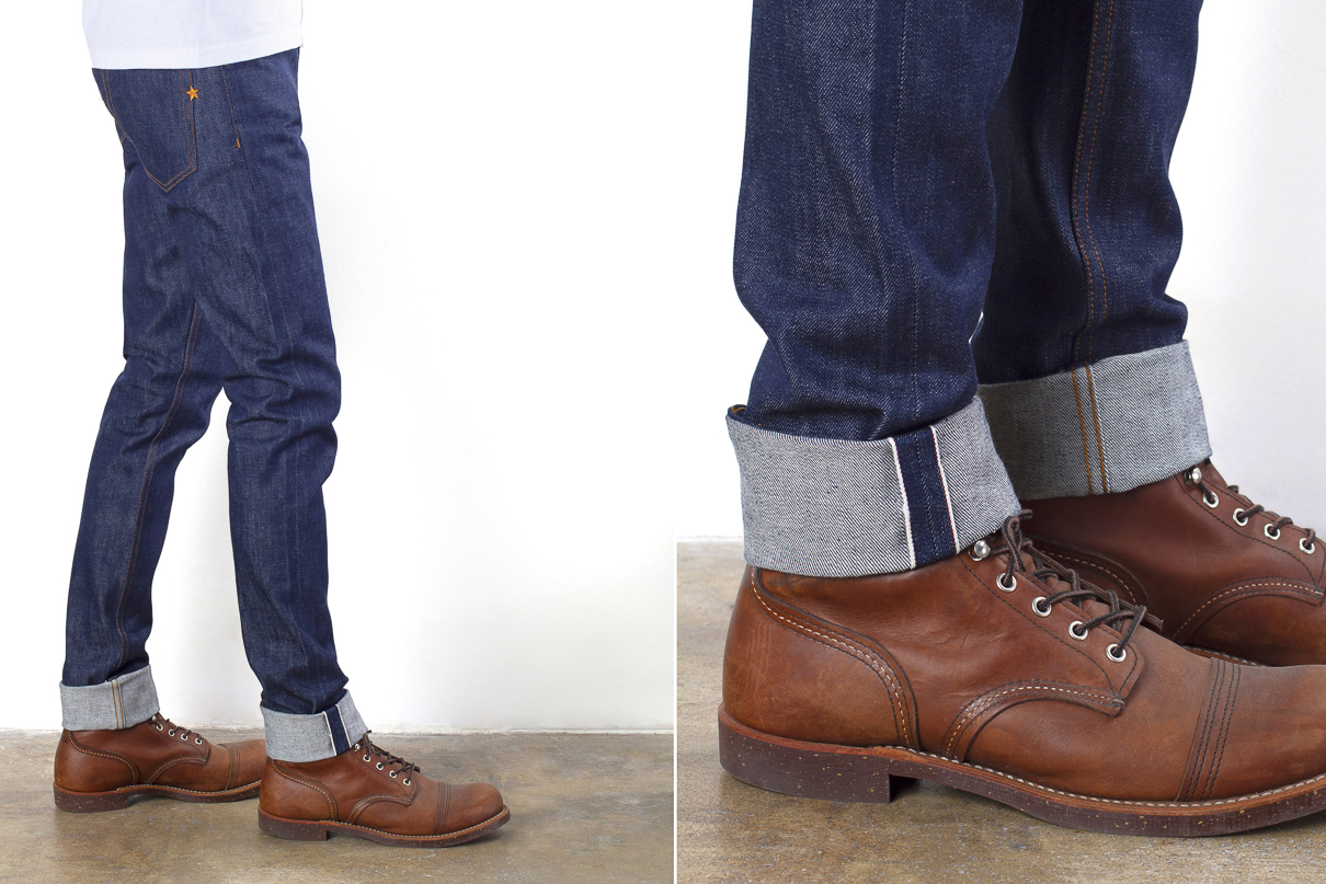 5 selvedge denim jeans under $100 brave start jeans with Red WIng Boots