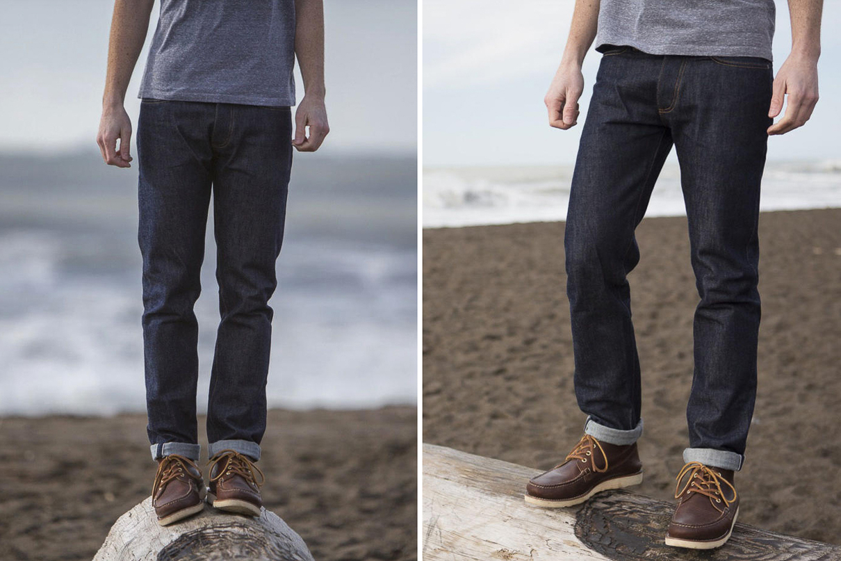 5 selvedge denim jeans under $100 Gustin jeans at the beach